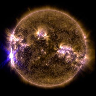 X-Class Solar Flare Composite Image, Feb. 24, 2014.