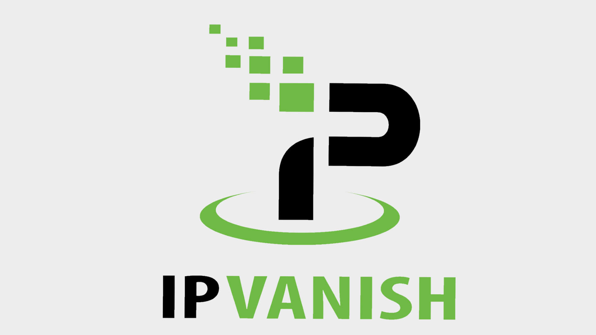 Logo IPVanish dengan latar belakang abu-abu
