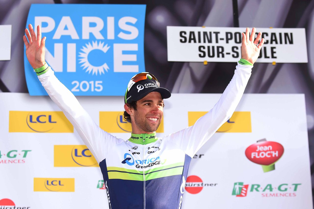 Michael Matthews (Orica-GreenEdge) on the podium
