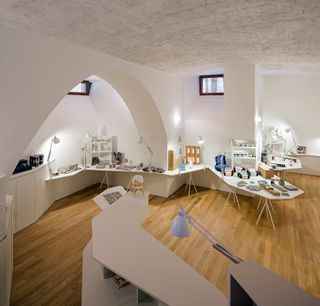 Exhibition space and shop designed for visitors