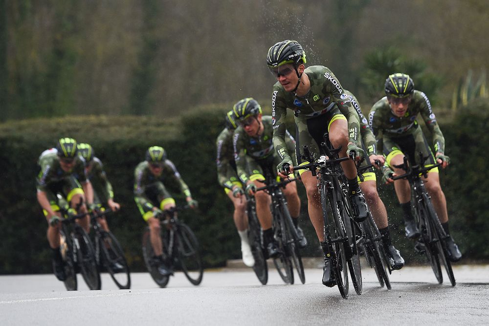 Team Armee de Terre ride during the Team Time Trial on day one of the tour of 'La Mediterraneenne'