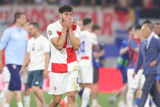 Josko Gvardiol of Croatia Departure after the defeat disappointed after the defeat disappointed after the UEFA EURO 2024 group stage match between Croatia and Italy at Football Stadium Leipzig on June 24, 2024 in Leipzig, Germany
