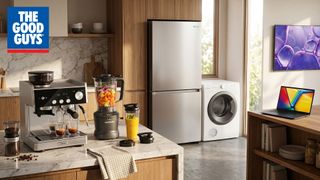 Various products laid out in a kitchen environment