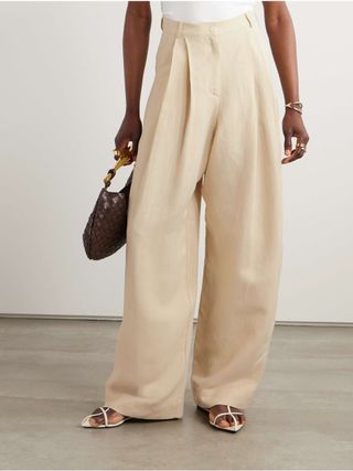 Piper Pleated Crepe Wide-Leg Pants