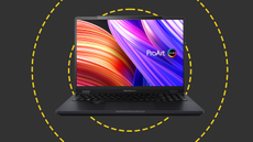 The Asus ProArt Studiobook 16 OLED on the ITPro background