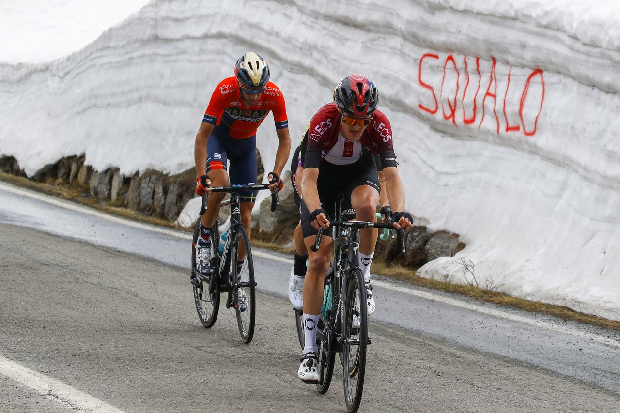 Pavel Sivakov leads Roglic and Nibali in shark territory