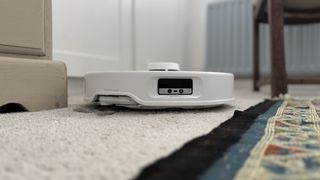 Roborock Qrevo Curv robot vacuum in reviewer's home