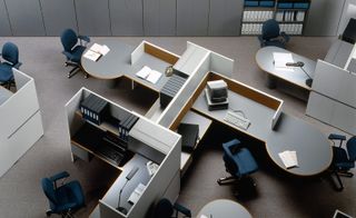 Bellini’s designs reshaped the office landscape. He designed this furniture range, ’Pianeta Ufficio’, for Marcatré Spa in 1974