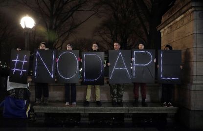 Protesters against the Dakota Access pipeline