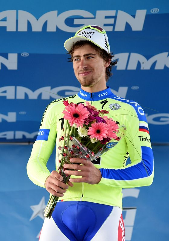 Peter Sagan with another bouquet of flowers