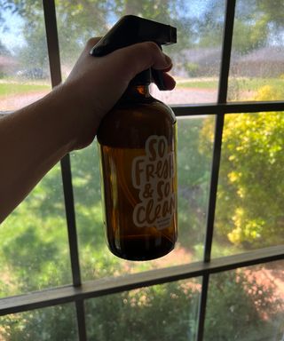 window cleaner in glass bottle