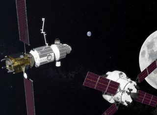 NASA's 2019 budget proposal calls for an increased investment in missions and technology to return astronauts to the moon in the 2020s. Shown here: an artist's depiction of NASA's Deep Space Gateway in orbit near the moon.