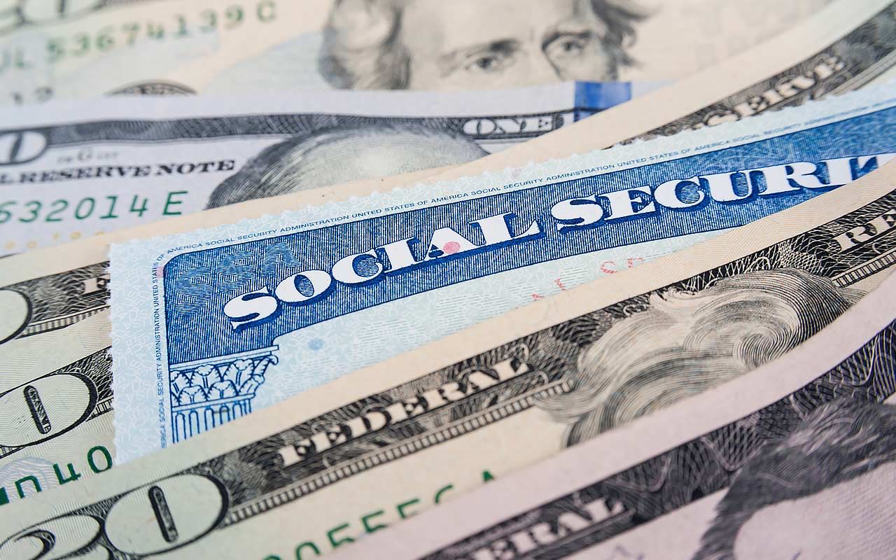 Photo of Social Security card with money