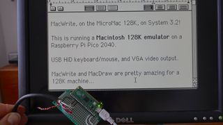 A Raspberry Pi Pico emulating a Macintosh 128K