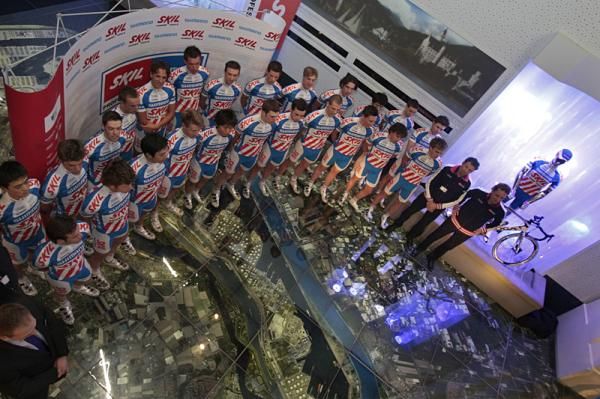 The 2010 Skil-Shimano team in formation in Rotterdam.