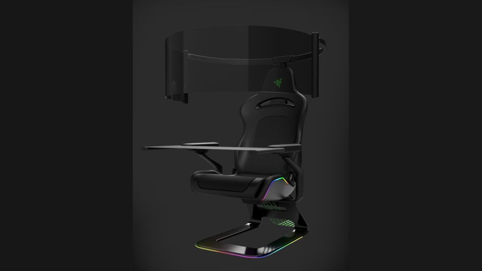 Razer's new gaming chair concept includes an unfolding 60" OLED screen