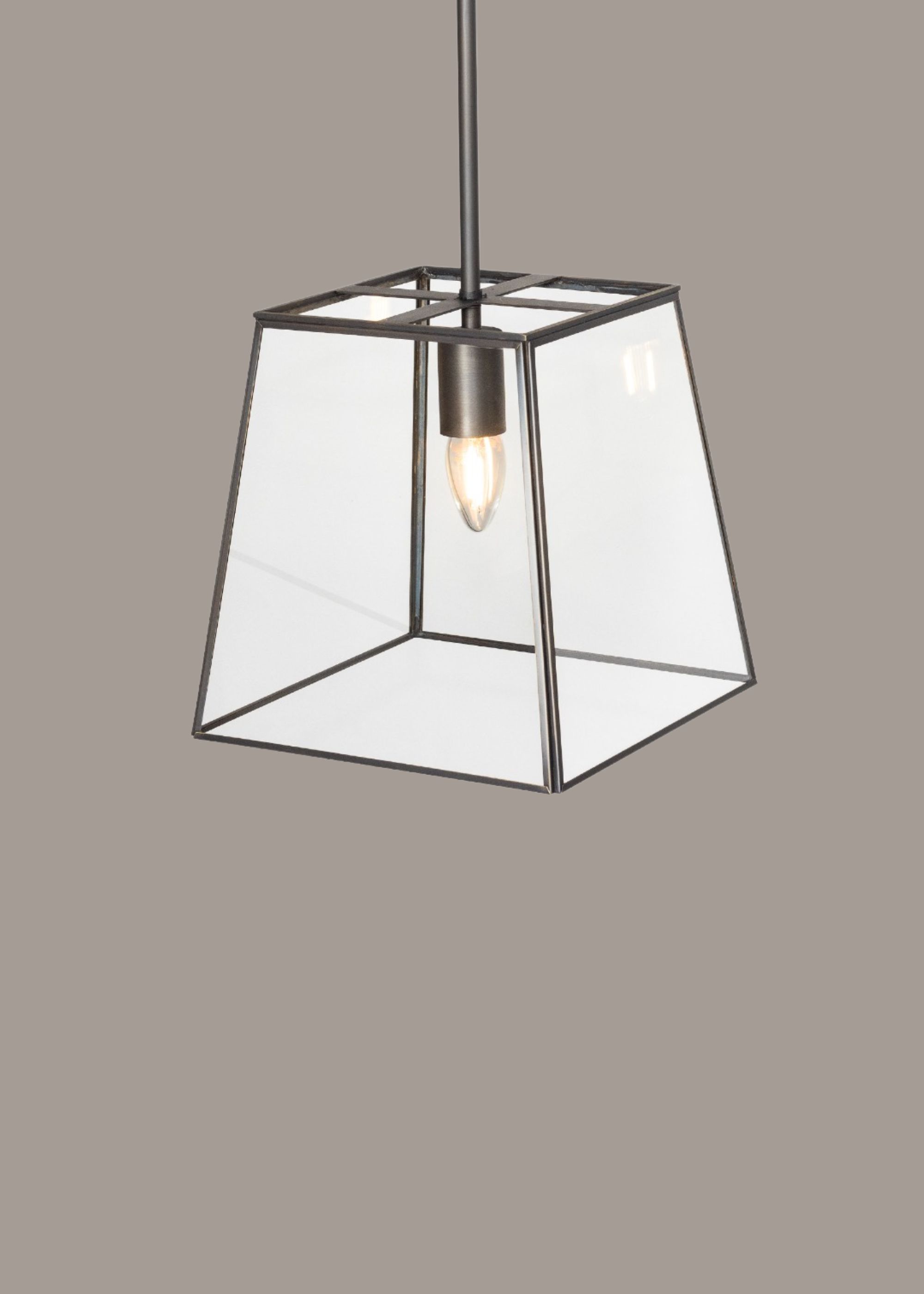 The Soho Lighting Company, Geotrapeze Metal Glass Lantern Pendant Light