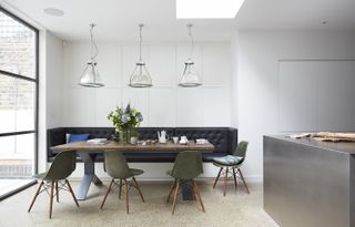 open plan kitchen with bench seating