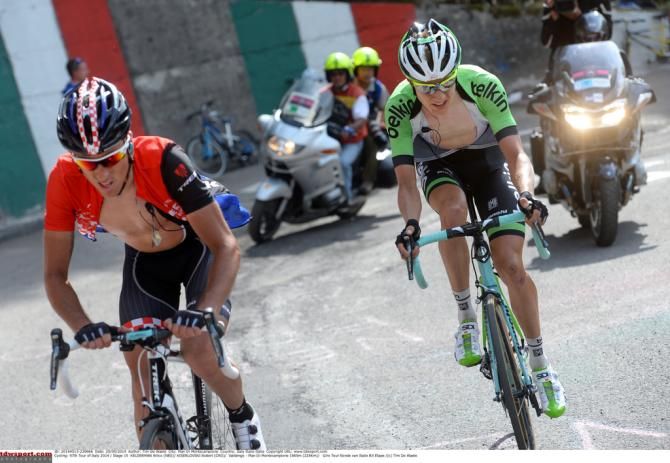 Robert Kiserlovski (Trek) with Wilco Kelderman (Belkin)