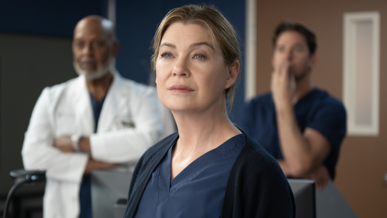 Ellen Pompeo as Meredith Grey on Grey&#039;s Anatomy.