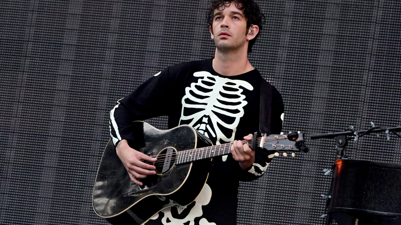 Matthew Healy performs onstage with Phoebe Bridgers in the set opener during the Taylor Swift | The Eras Tour at Lincoln Financial Field on May 12, 2023 in Philadelphia, Pennsylvania