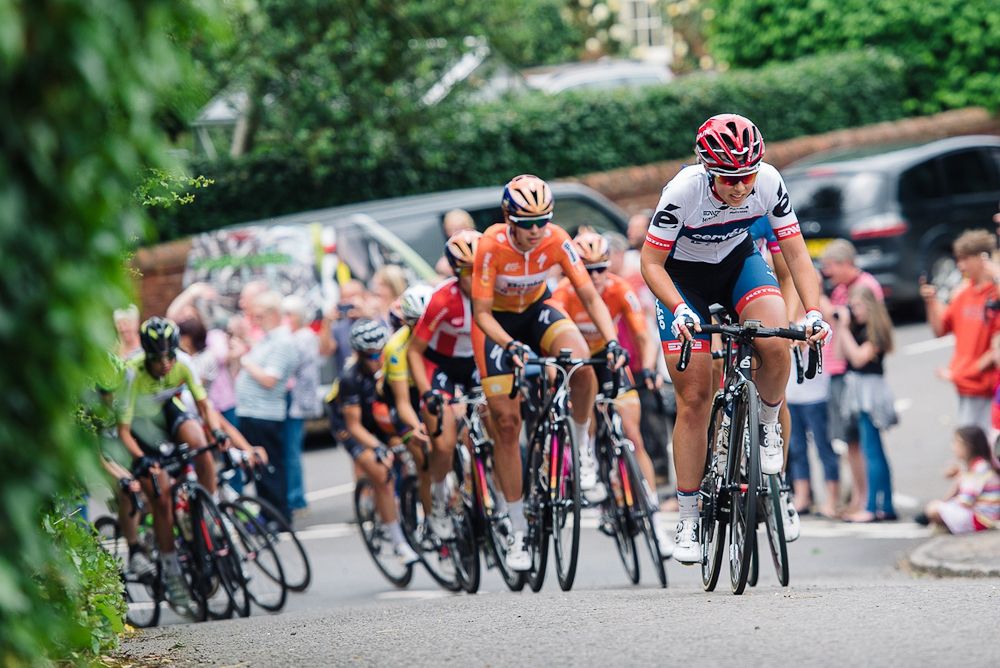 Lisa Klein on the front of the peloton at Aviva Women's Tour 2016 - Stage 5.