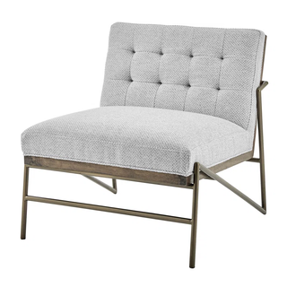 armless gray accent chair