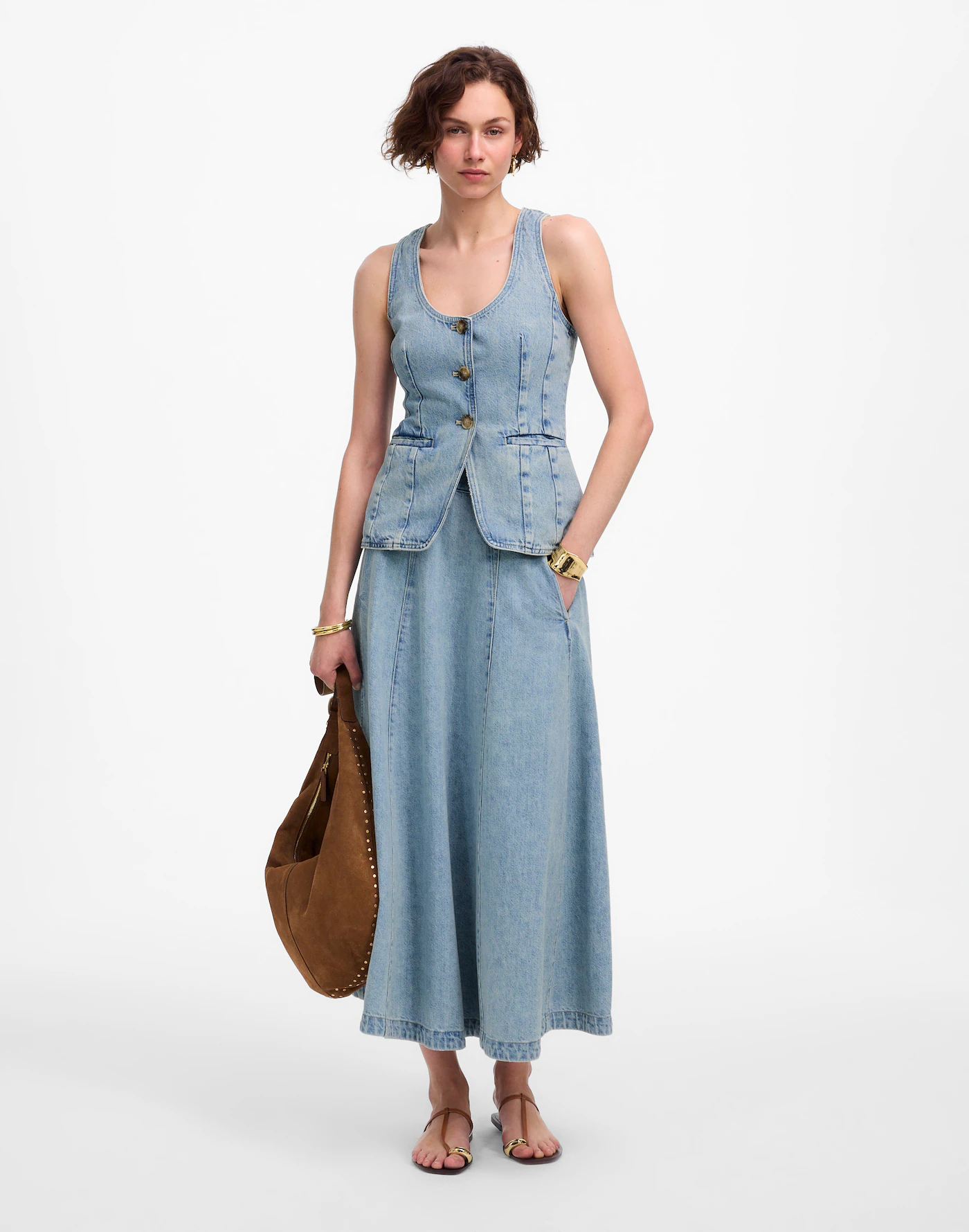 MW, Denim Midi Skirt in Edmonson Wash