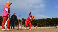 Afghan women playing cricket