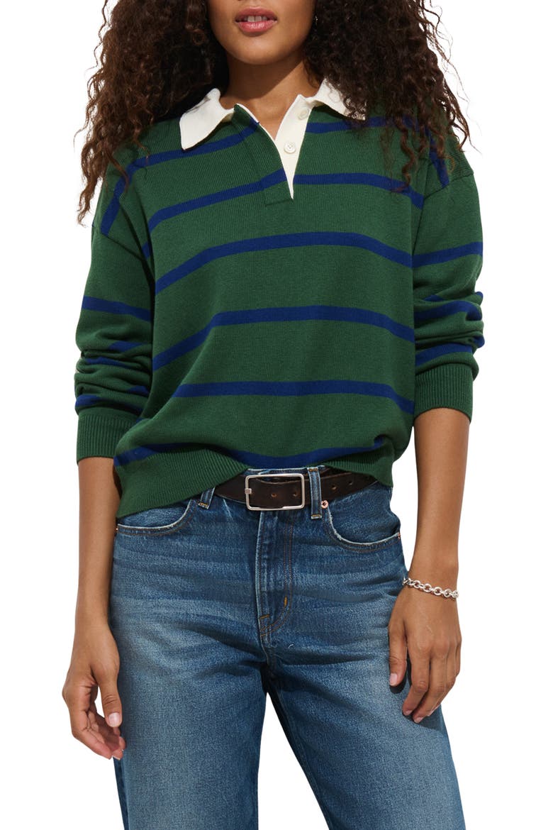 Bond St Striped Polo Sweater
