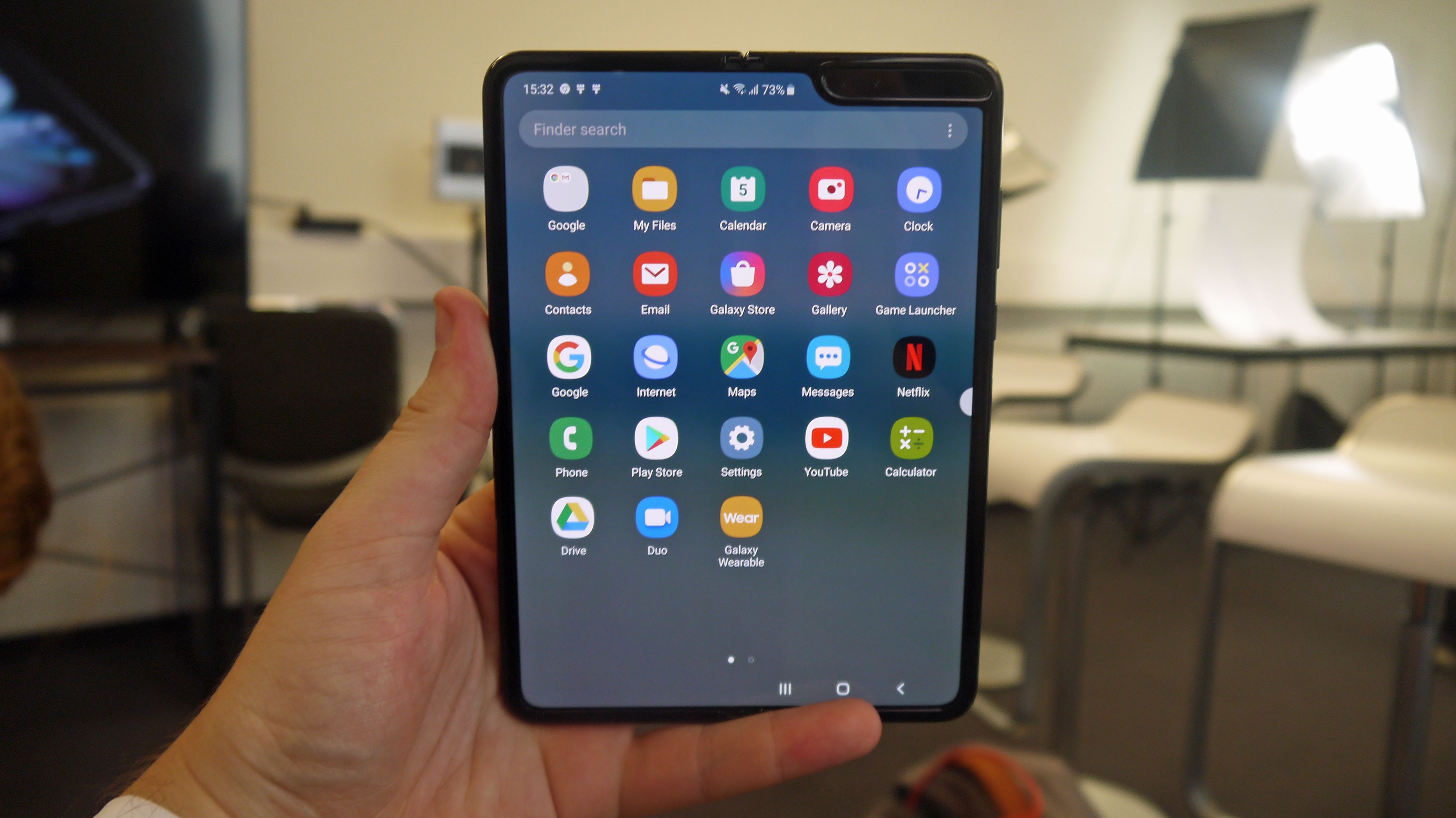Samsung Galaxy Fold in-hand