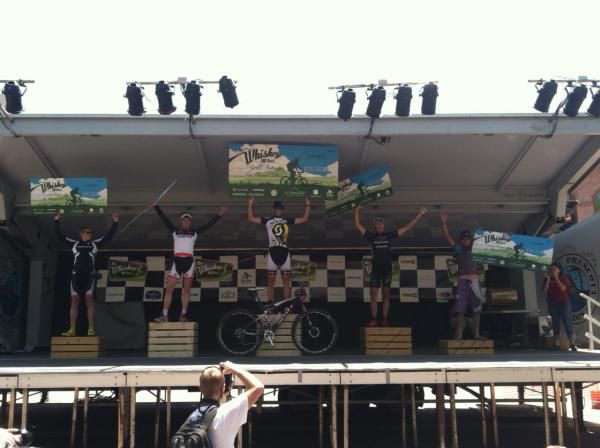 On the podium at the Whiskey 50
