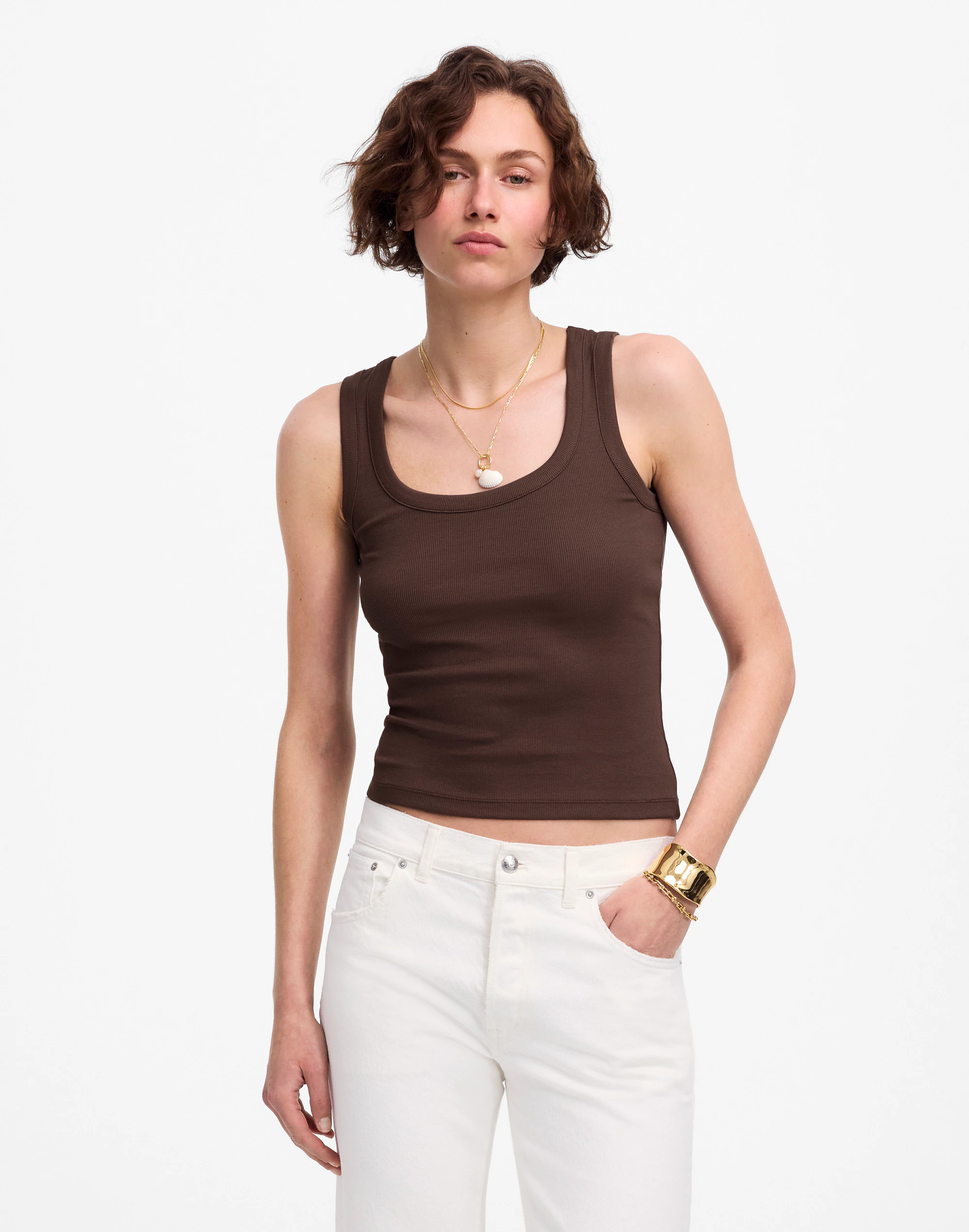 (re)generative Cotton Ribbed Scoopneck Tank