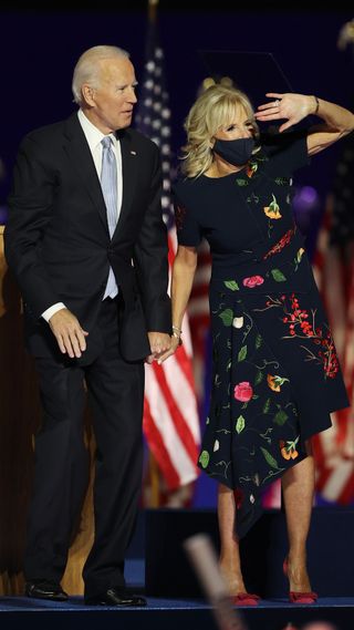 Jill and Joe Biden on stage