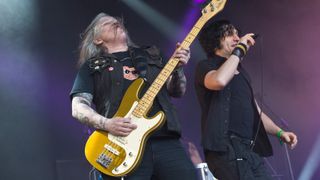 Howie Pyro and Jesse Malin onstage in 2015