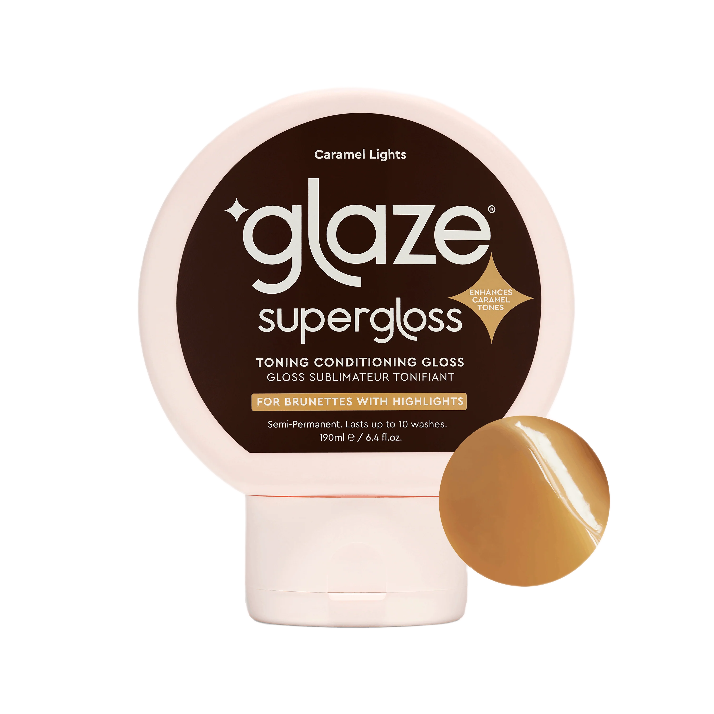 Glaze Super Gloss Color Conditioning Gloss &amp;ndash; Caramel Lights for Medium to Dark Brown Hair With Highlights &amp;ndash; Rinse Out Semi-Permanent Hair Gloss That Enhances Color and Boosts Shine &amp;amp; Hydration