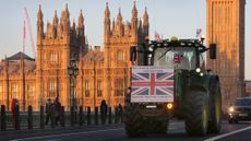 Tractor next to Houses of Parliament