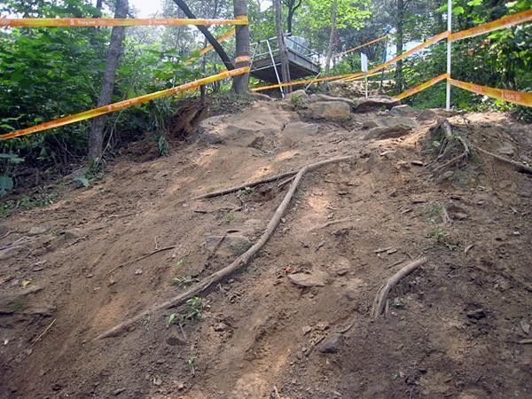 This drop in the Olympic Course challenged everyone.