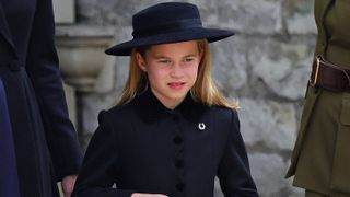 Princess Charlotte of Wales is seen leaving Westminster Abbey