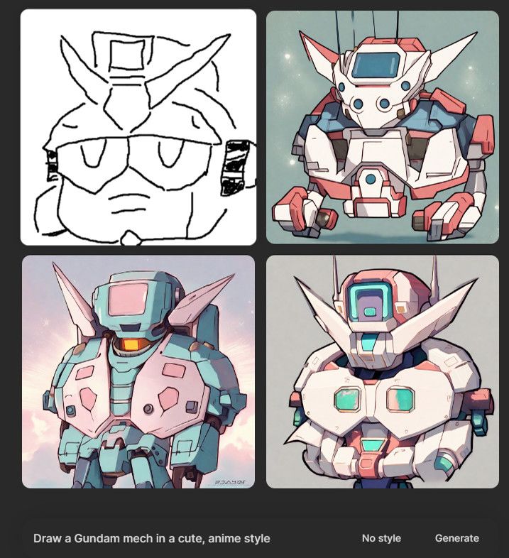 Stable Doodle generated image of mech