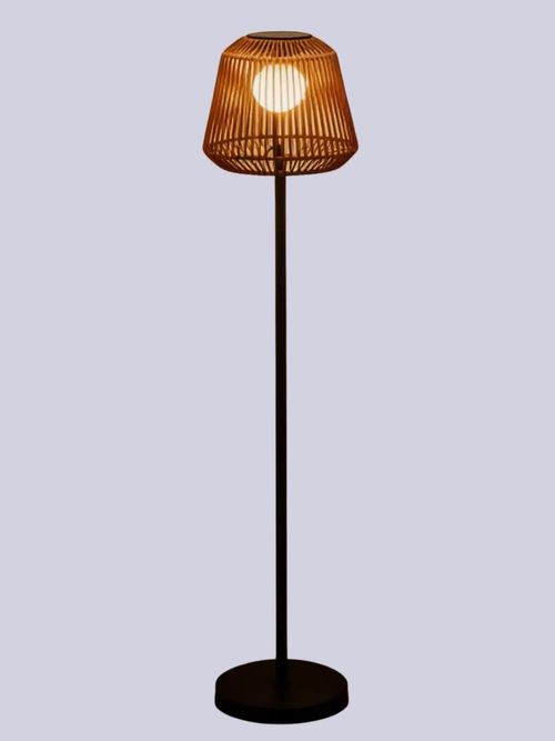 Solar Rattan Floor Lamp