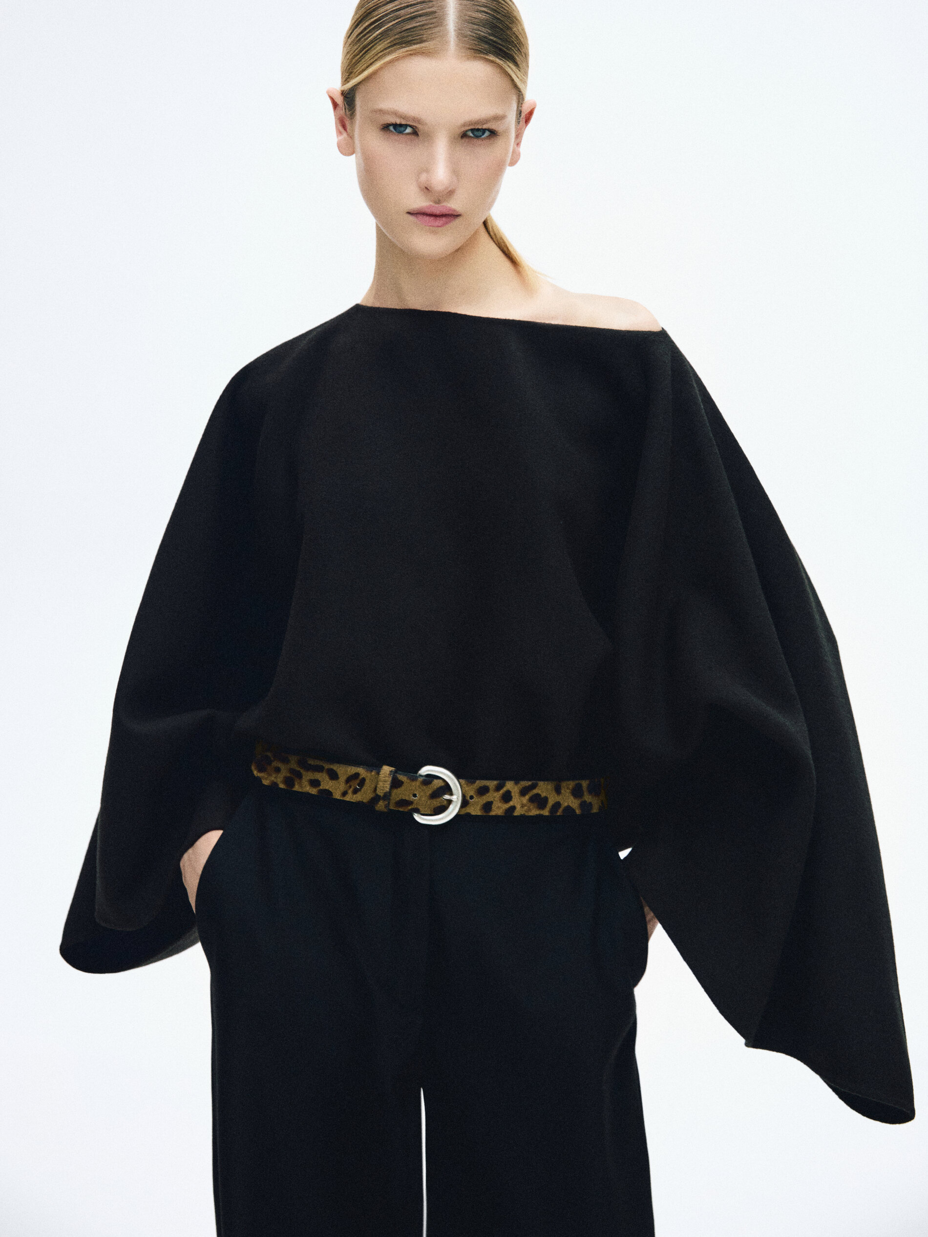 Leather Leopard Print Belt