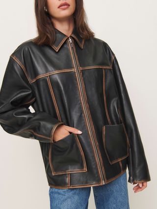 Veda Bennett Oversized Leather Bomber