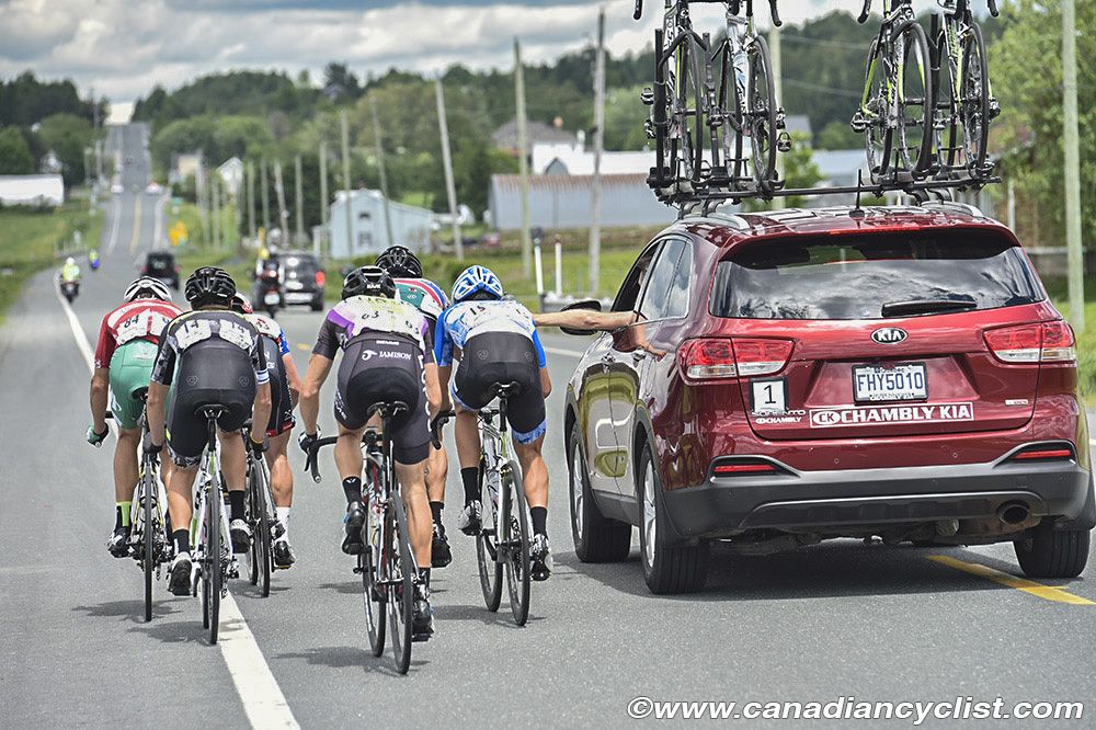 Cycling Academy riders in break get advice from their DS