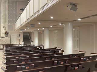 The interior of Custer Road United Methodist Church. Accept