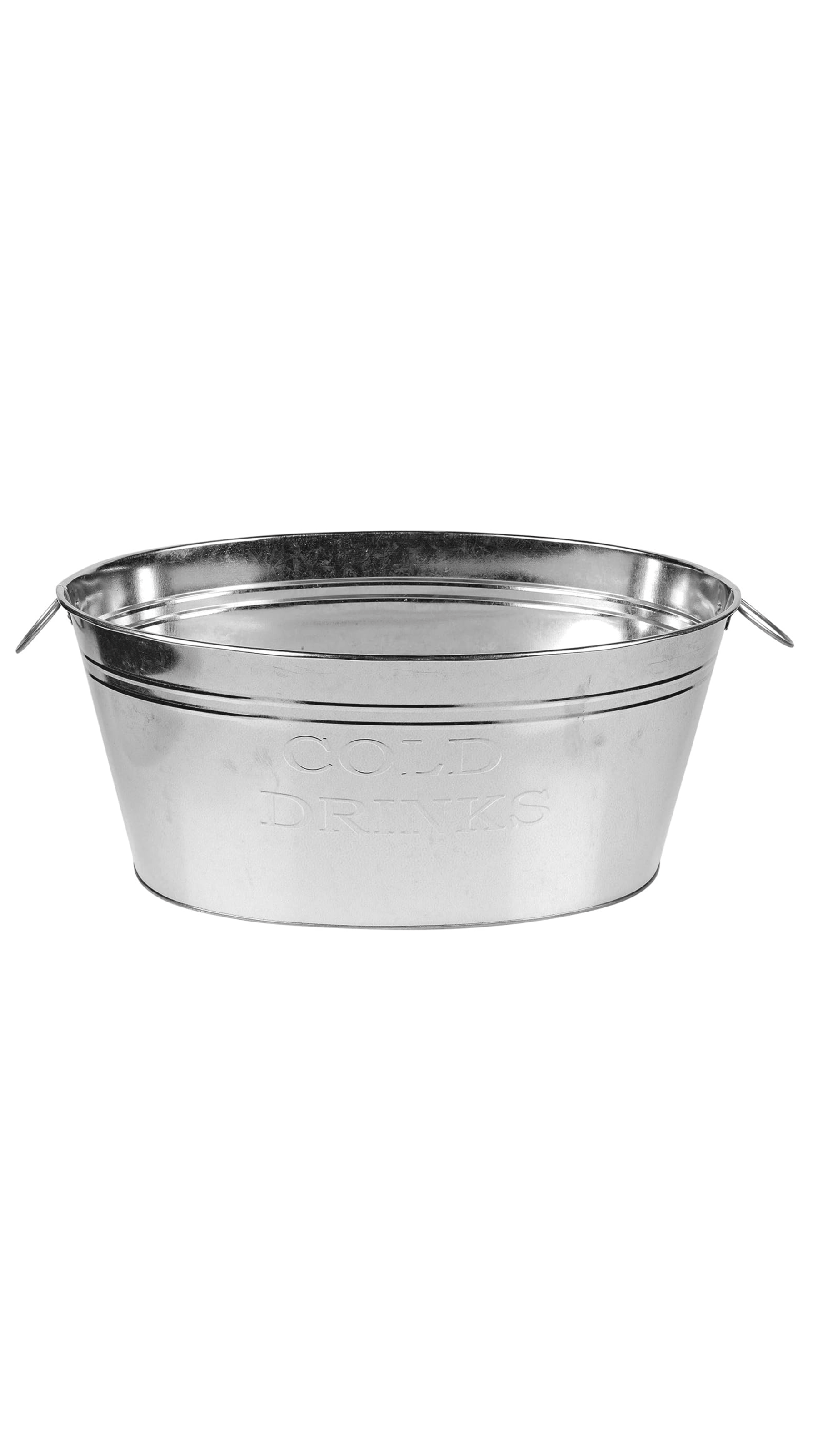 Oval 25Lt Galvanised Metal Cold Drink Ice Bucket Bottle Cooler Tub