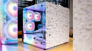 A white Star Trek Borg Cube gaming PC with RTX 3090.