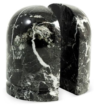 Pair of Zebra Marble Bookends, Black