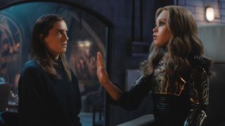 Allison Williams as Gemma and M3GAN doll in M3GAN 2.0