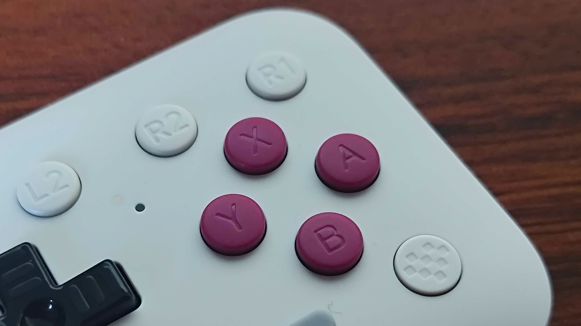 Close up of 8Bitdo FlipPad buttons